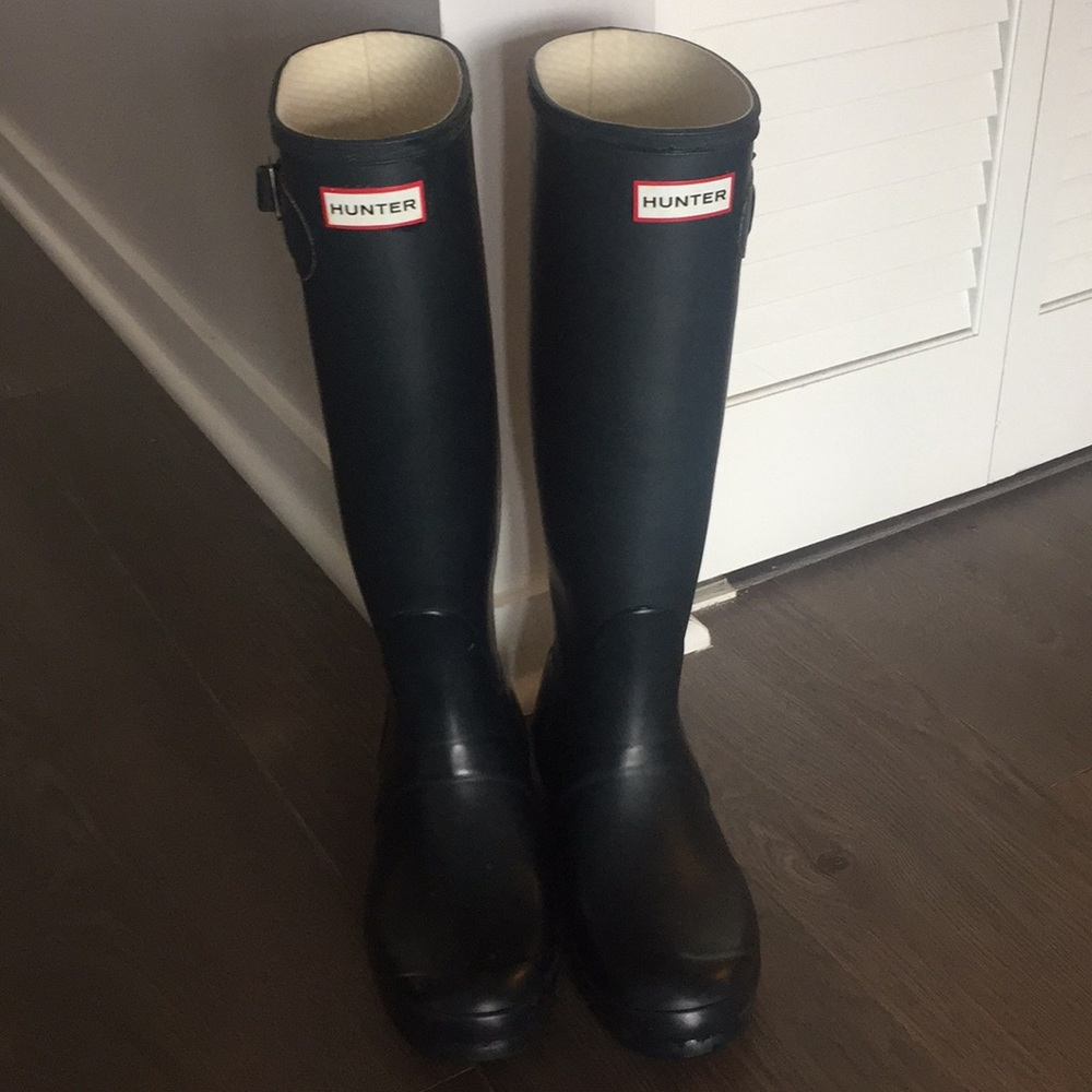 Women’s Tall Hunter Boots Navy Blue Size 7